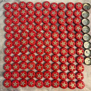 118 LONE STAR BEER BOTTLE CAPS Puzzles Riddles Guessing Games Texas Fun Red